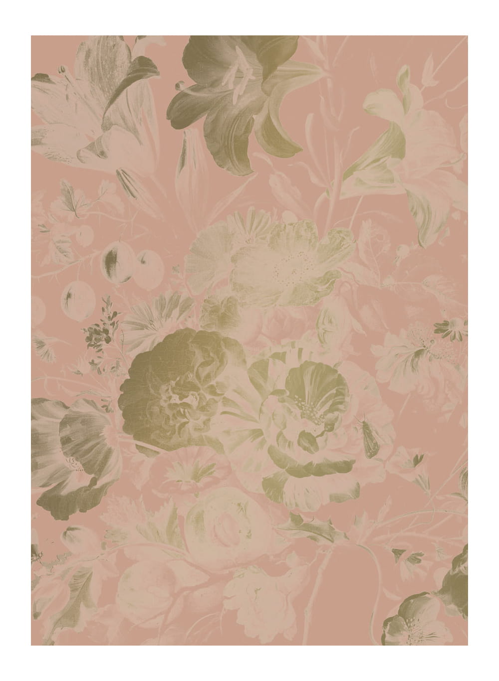 Wandbild Golden Age Flowers Gold 8 - M