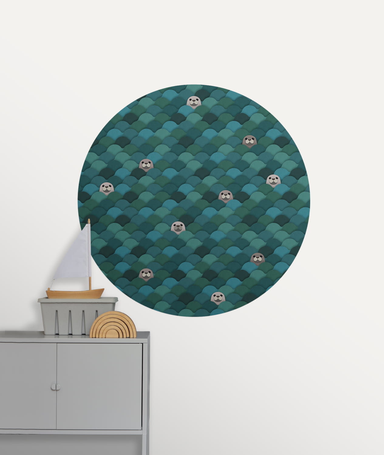 Wandbild Seals Circle/ Zeehonden Cirkel - Original - 0,95 m
