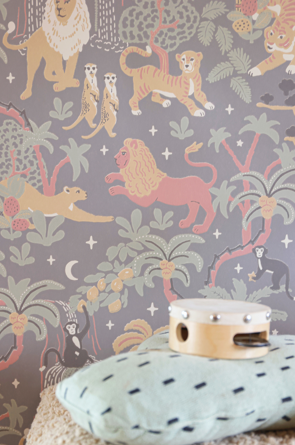 Tapete Jungle Glow - Twilight Grey