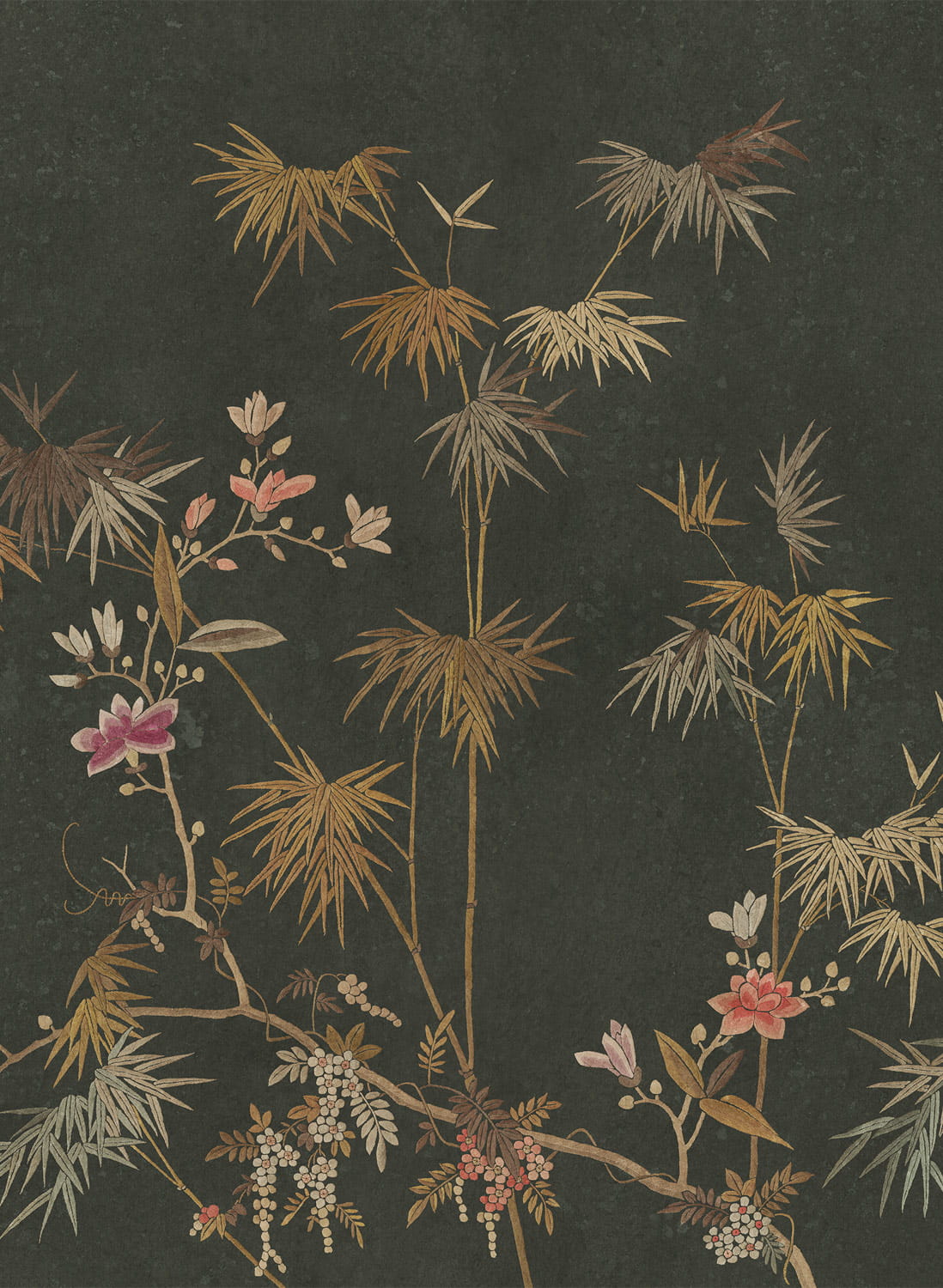 Wandbild Bamboo Grove - Dark Green