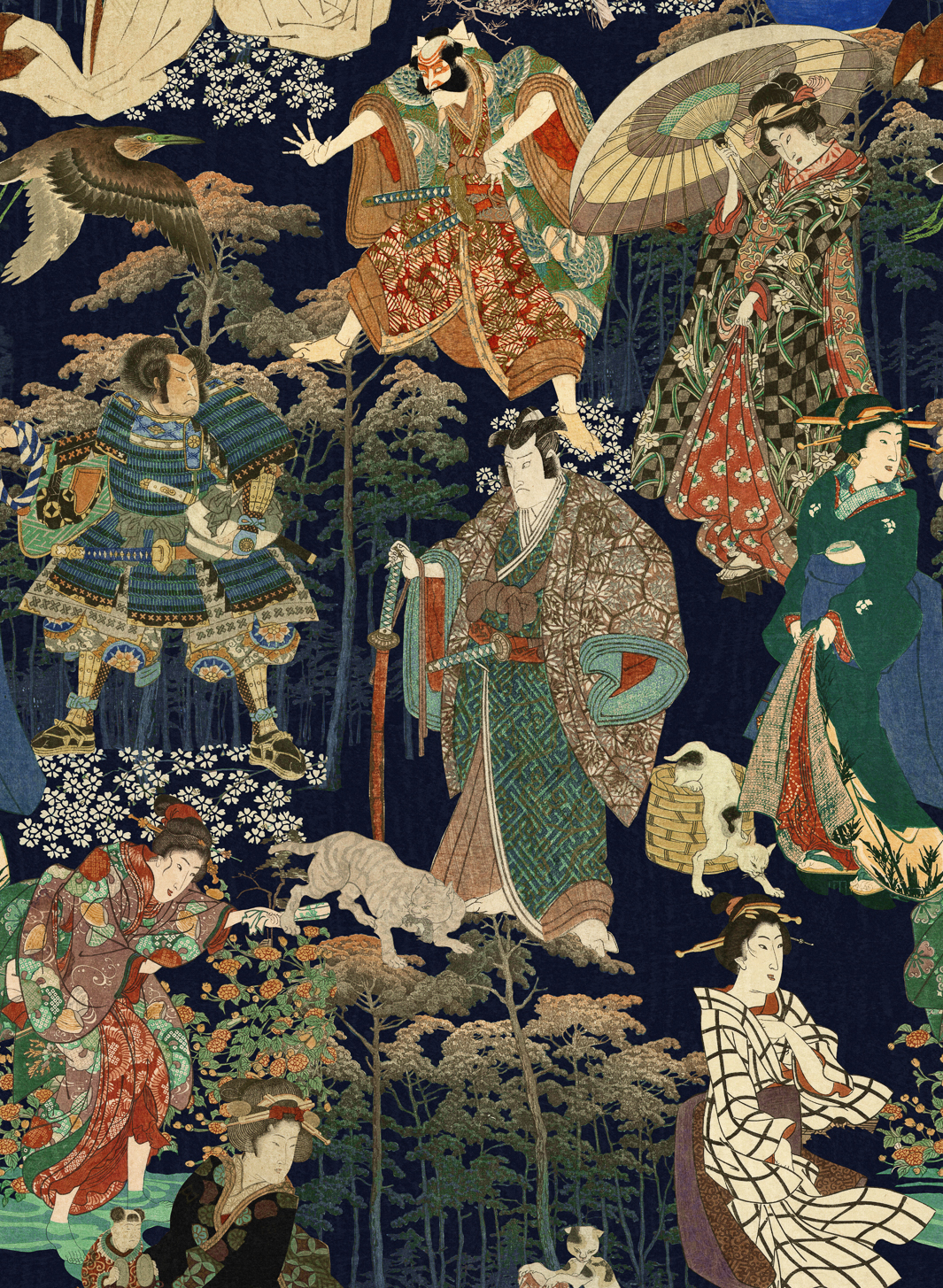 Tapete Samurai and Geisha - WP20653