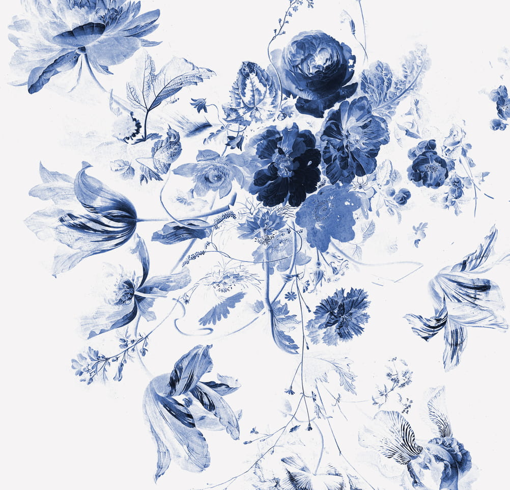 Papier peint panoramique Royal Blue Flowers 3 - Multicolor - 2.922m