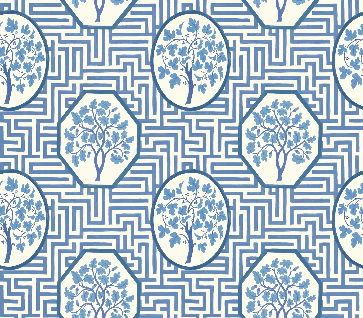Tapete Royal Maze - Royal Blue