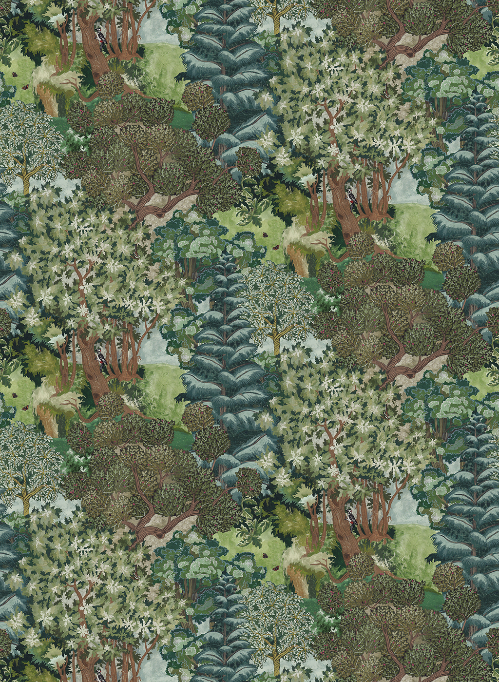 Tapete Miserden Trees - green