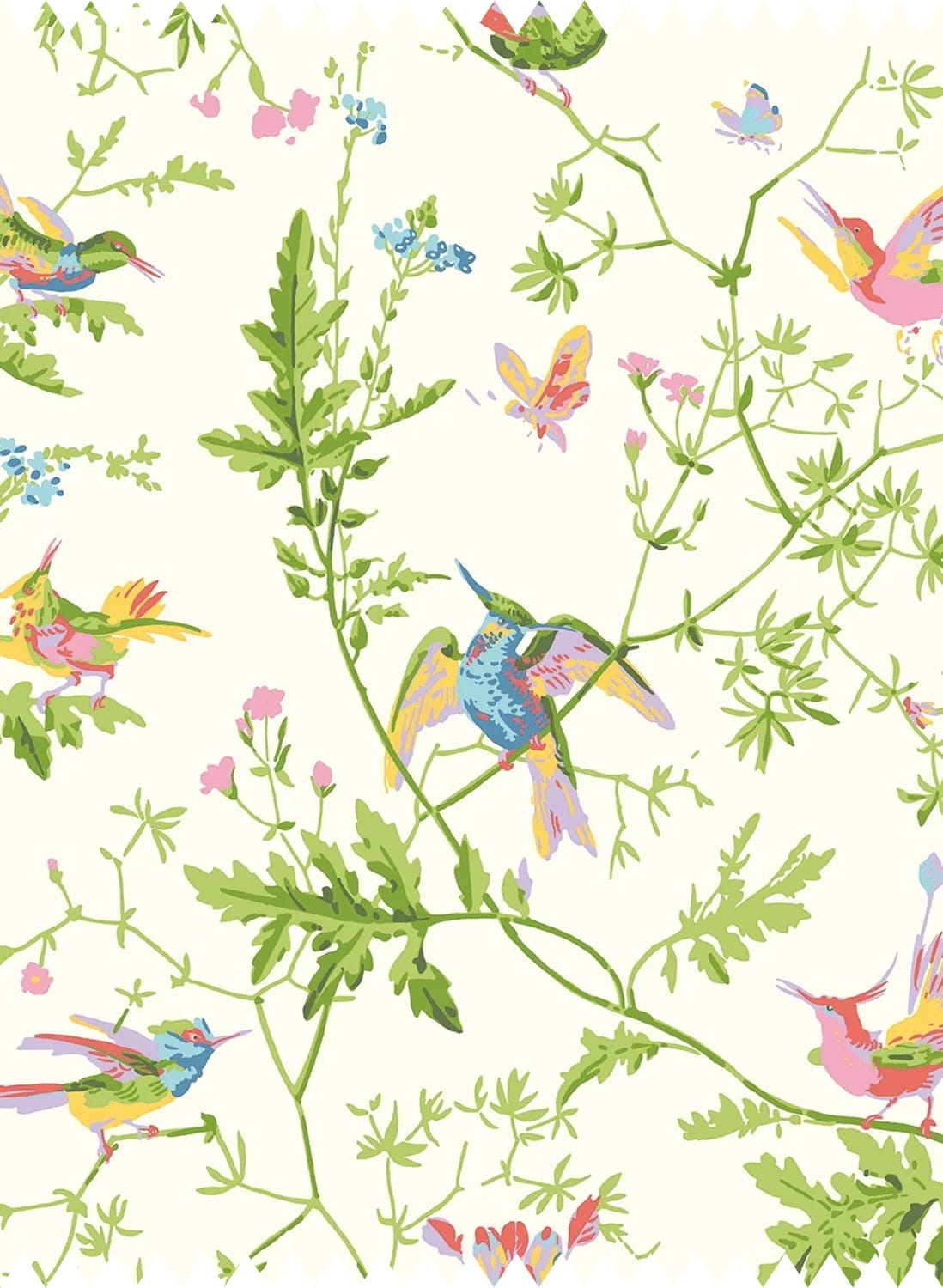Stoff Hummingbirds Silk