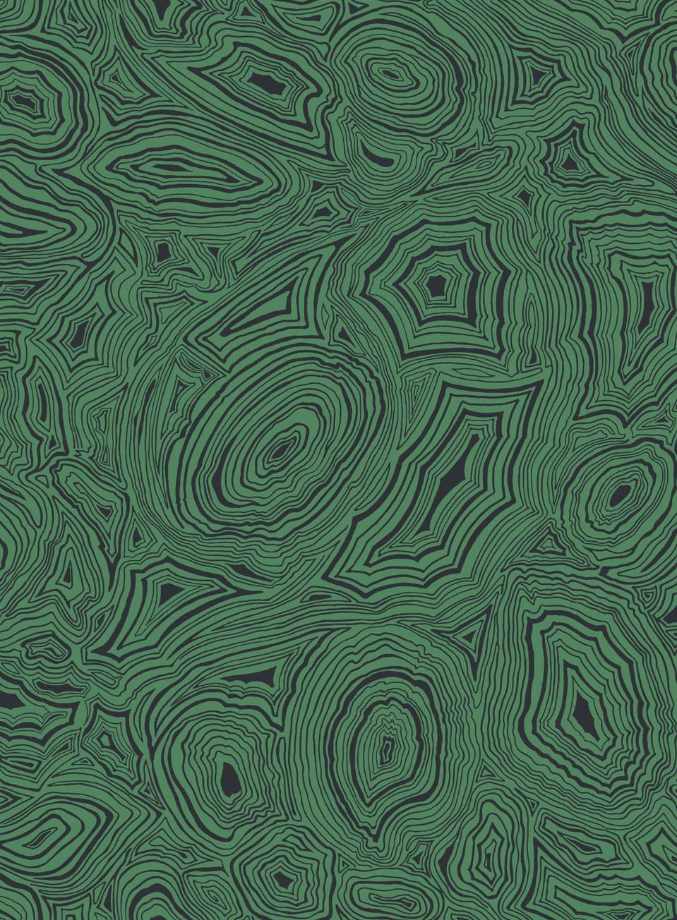 Tapete Malachite - Emerald and Black