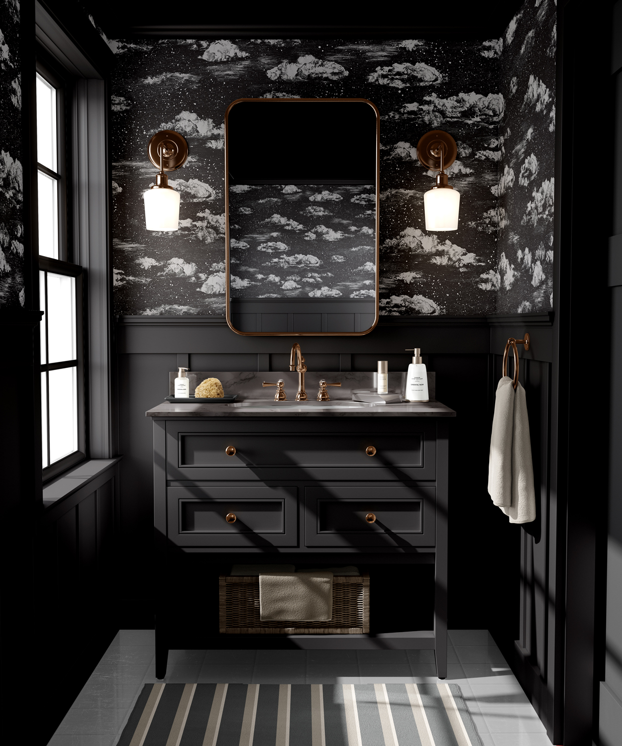Tapete Clouds - Black