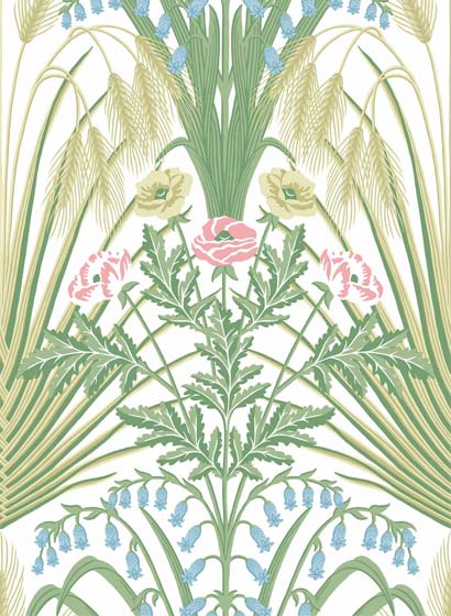 Tapete Bluebell - Green and Cream