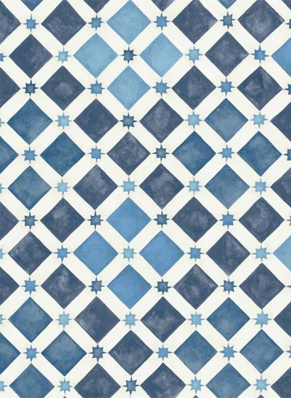 Tapete Zellige - China Blue/ White