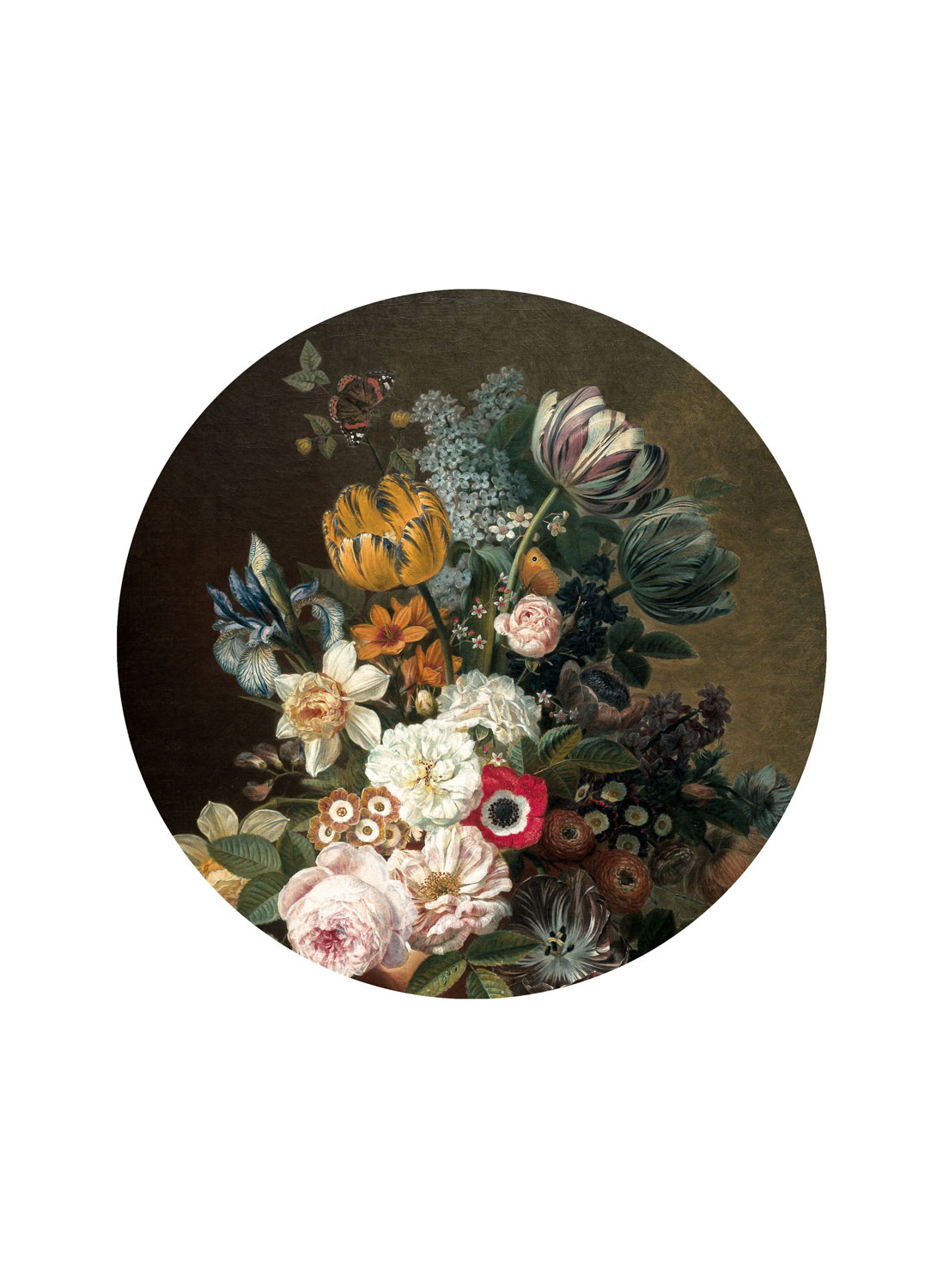 Carta da parati panoramica Golden Age Flowers 11 Circle - S - 1.425m