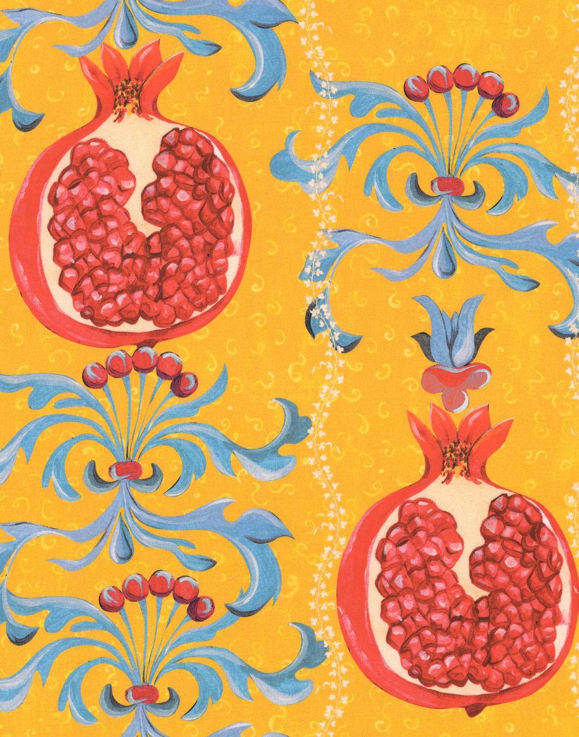 Tissu Melagranata Limone - Cotton Satin - FB00125