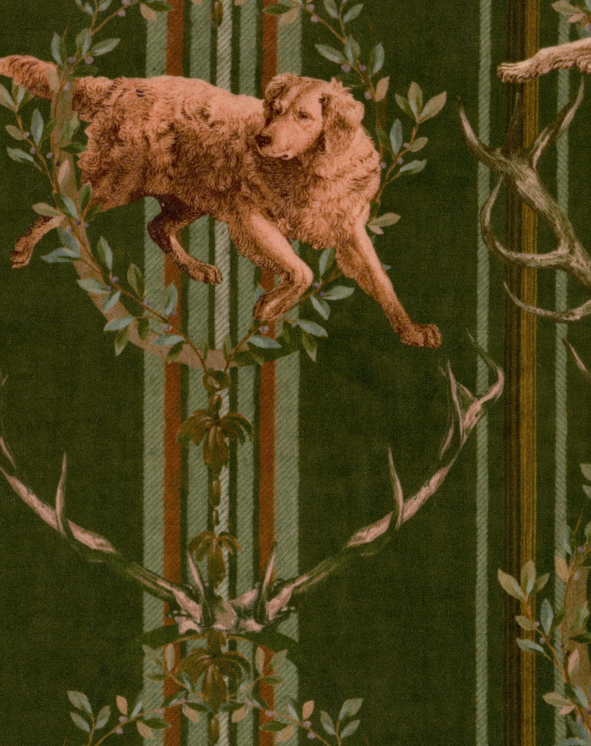 Fabric Mountain Dogs Cypress Green - Velvet - FB00098