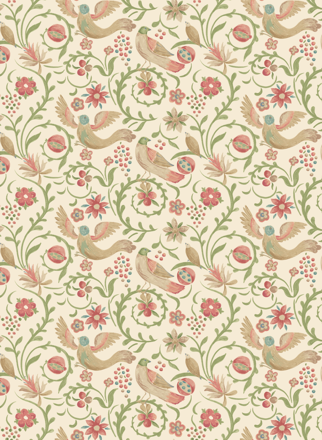 Tapete Royal Court - Pink/ Green