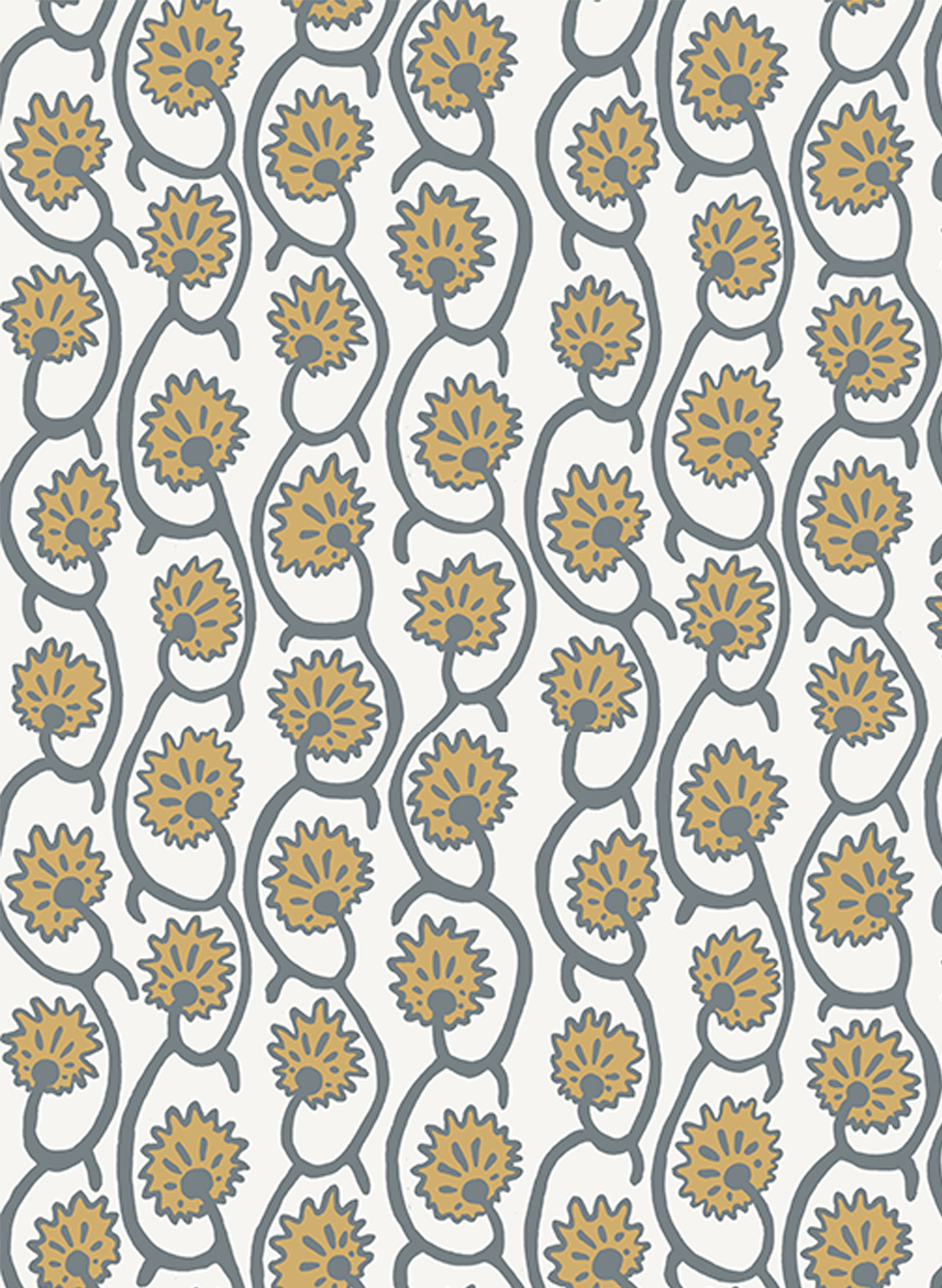 Tapete Geranium Stripe - Bude Blue/ Smith Yellow/ Kempton White