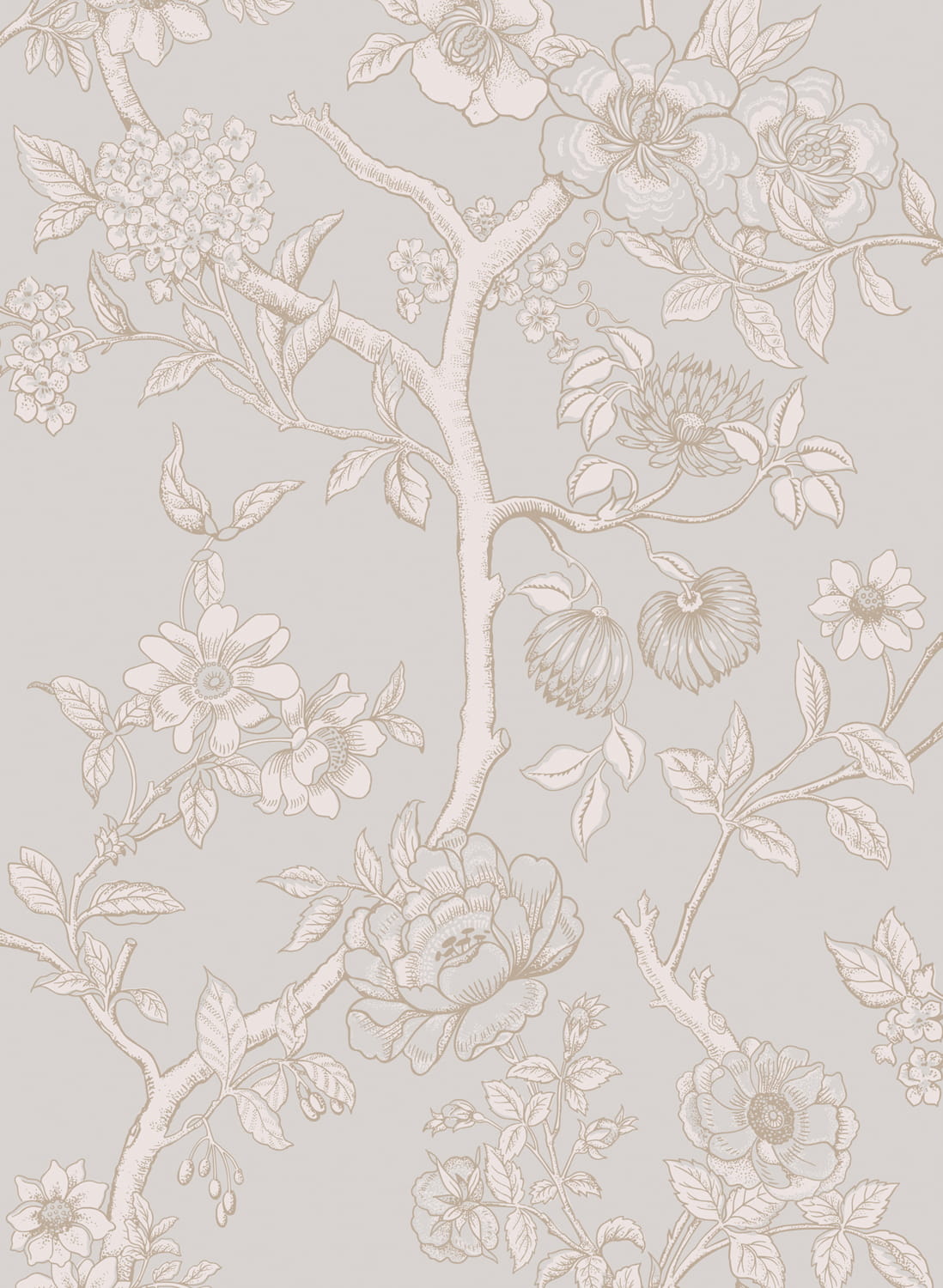 Tapete Paradise Tree - Dove Grey