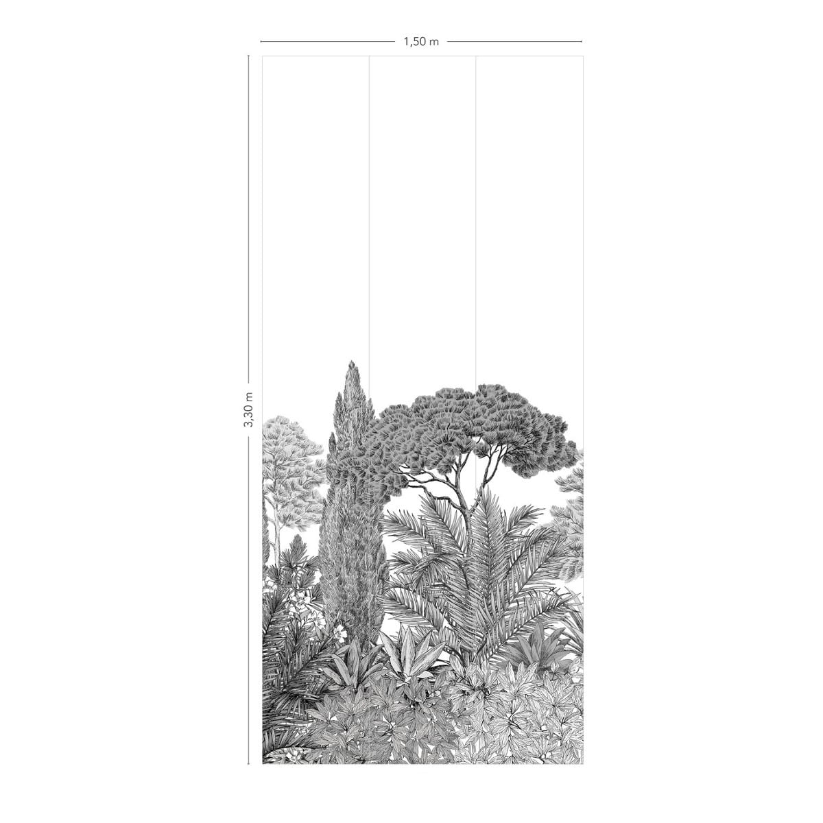 Wandbild Riviera Grisaille - Grisaille – Bahnen 1/2/3