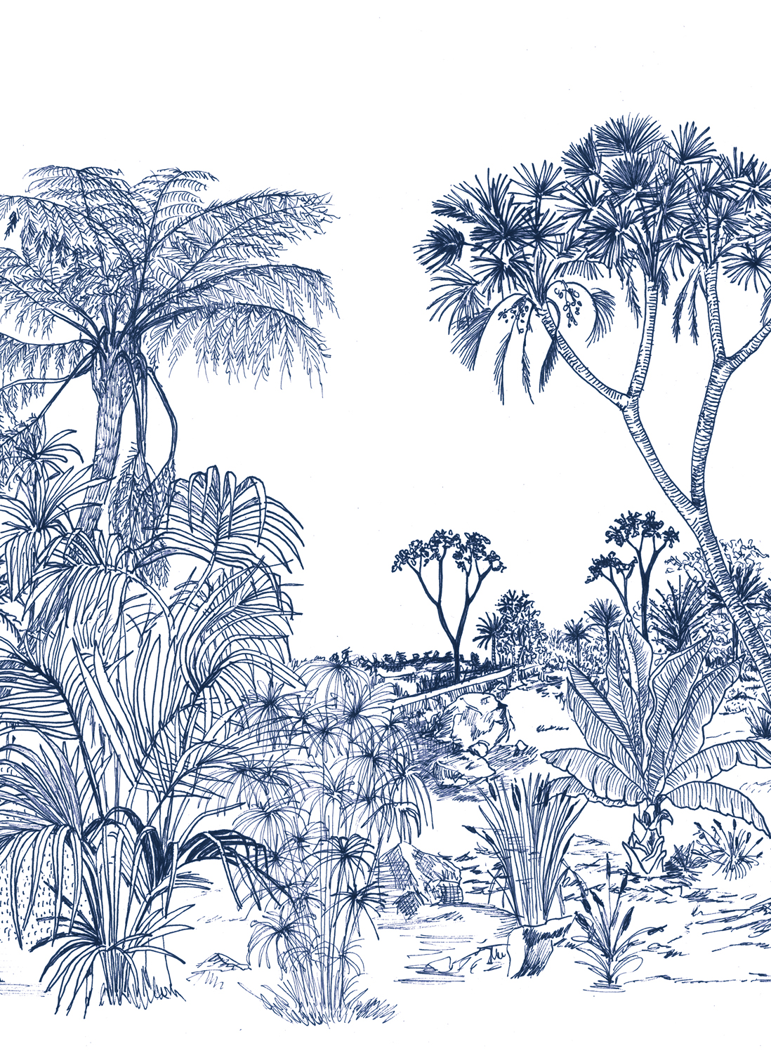 Wandbild Savane - Cobalt