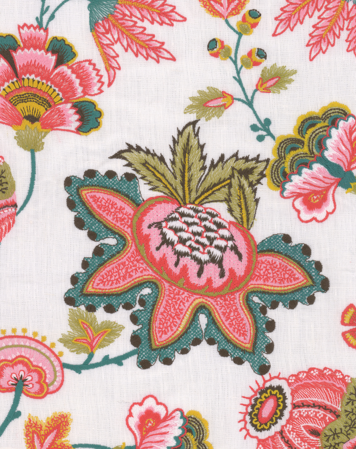 Fabric Midsummer Floral - Embroidered - FB00081