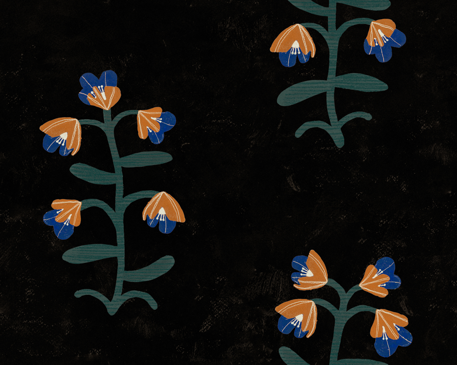 Tapete Pacific Blooming - Black