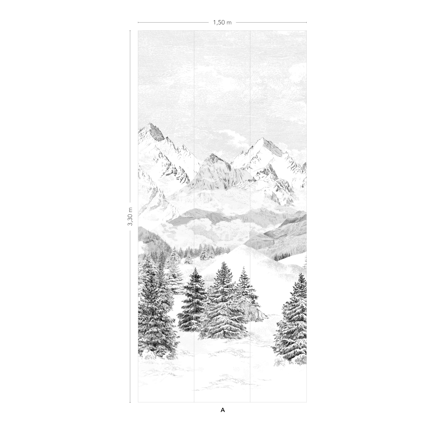 Wandbild Les Cimes - Bahnen 1/2/3