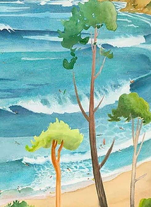 Wandbild Surf Landes - Panel 7/8/9