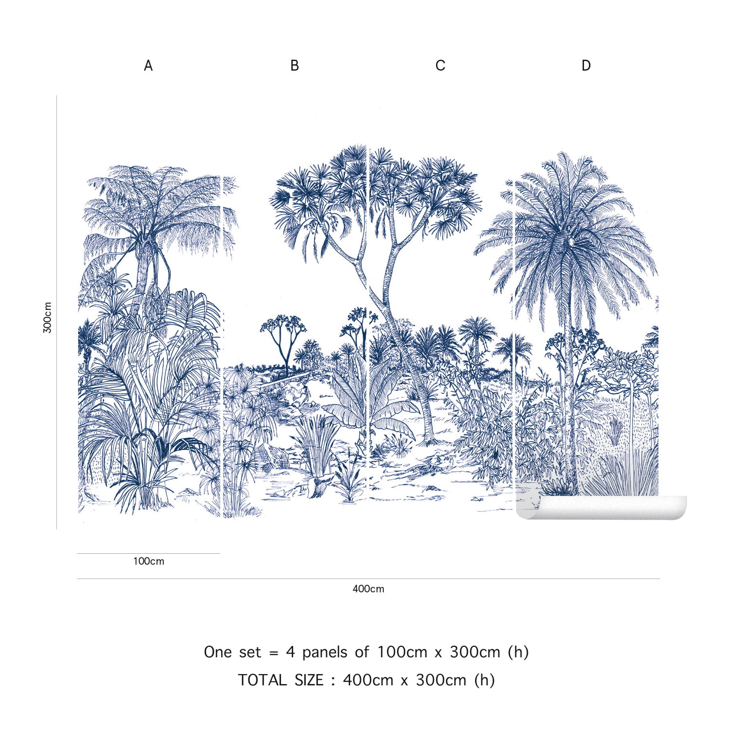 Wandbild Savane - Cobalt