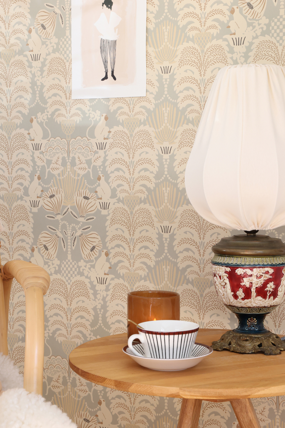 Tapete Hello Monkey - Pale Sage Green