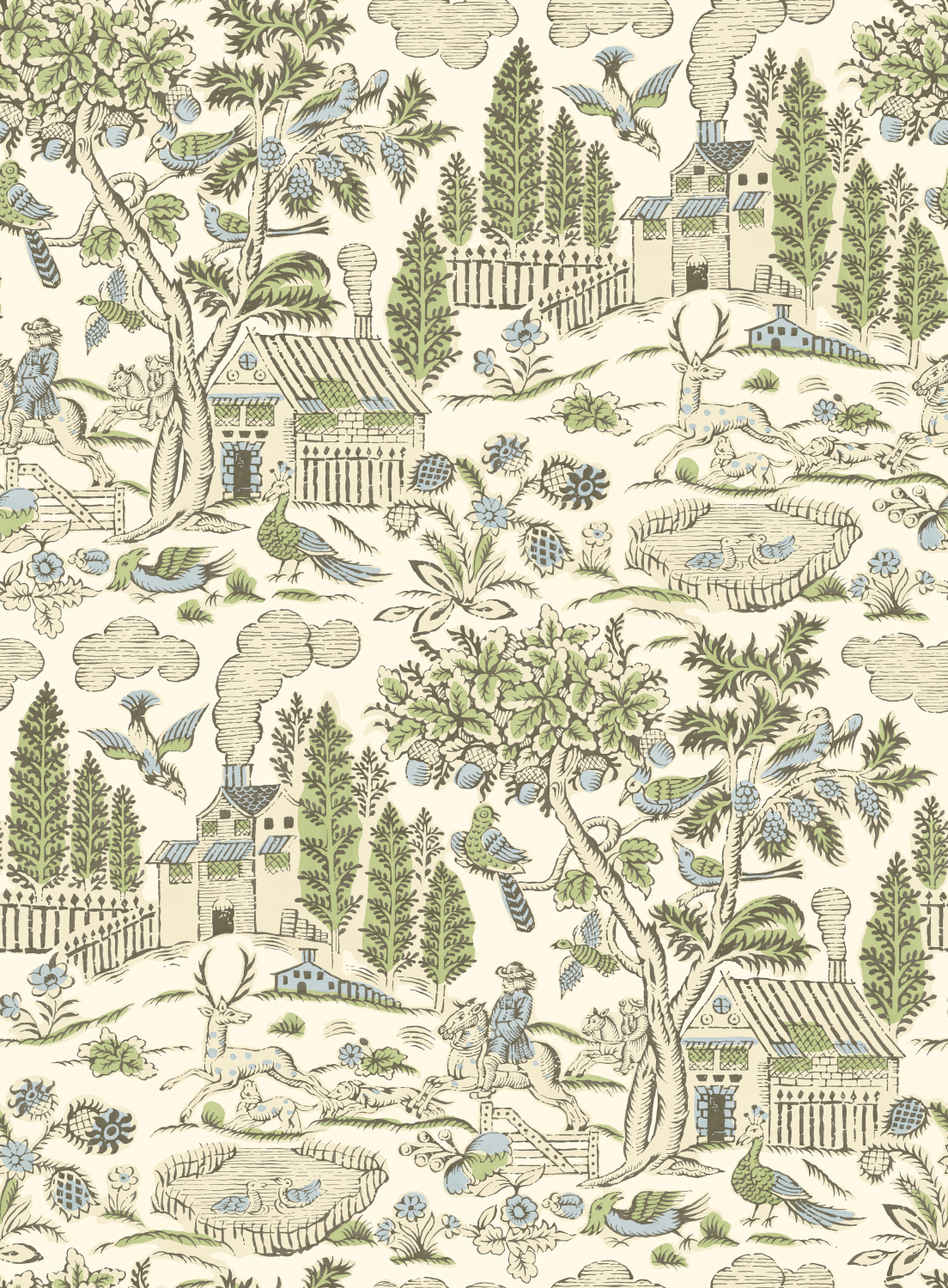 Tapete Home Park - Soft Green/ Blue
