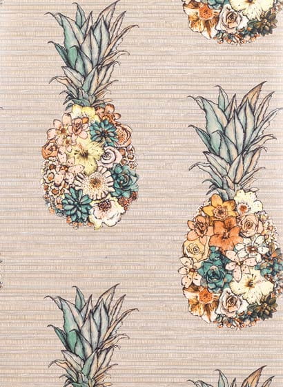 Wallpaper Ananas - Terracotta/ Lemone/ Grass