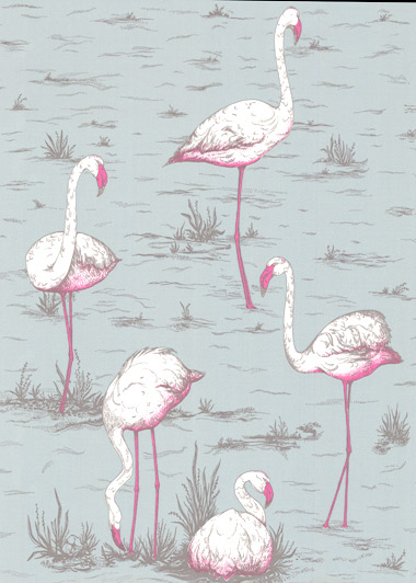 Tapete Flamingos - Helltürkis