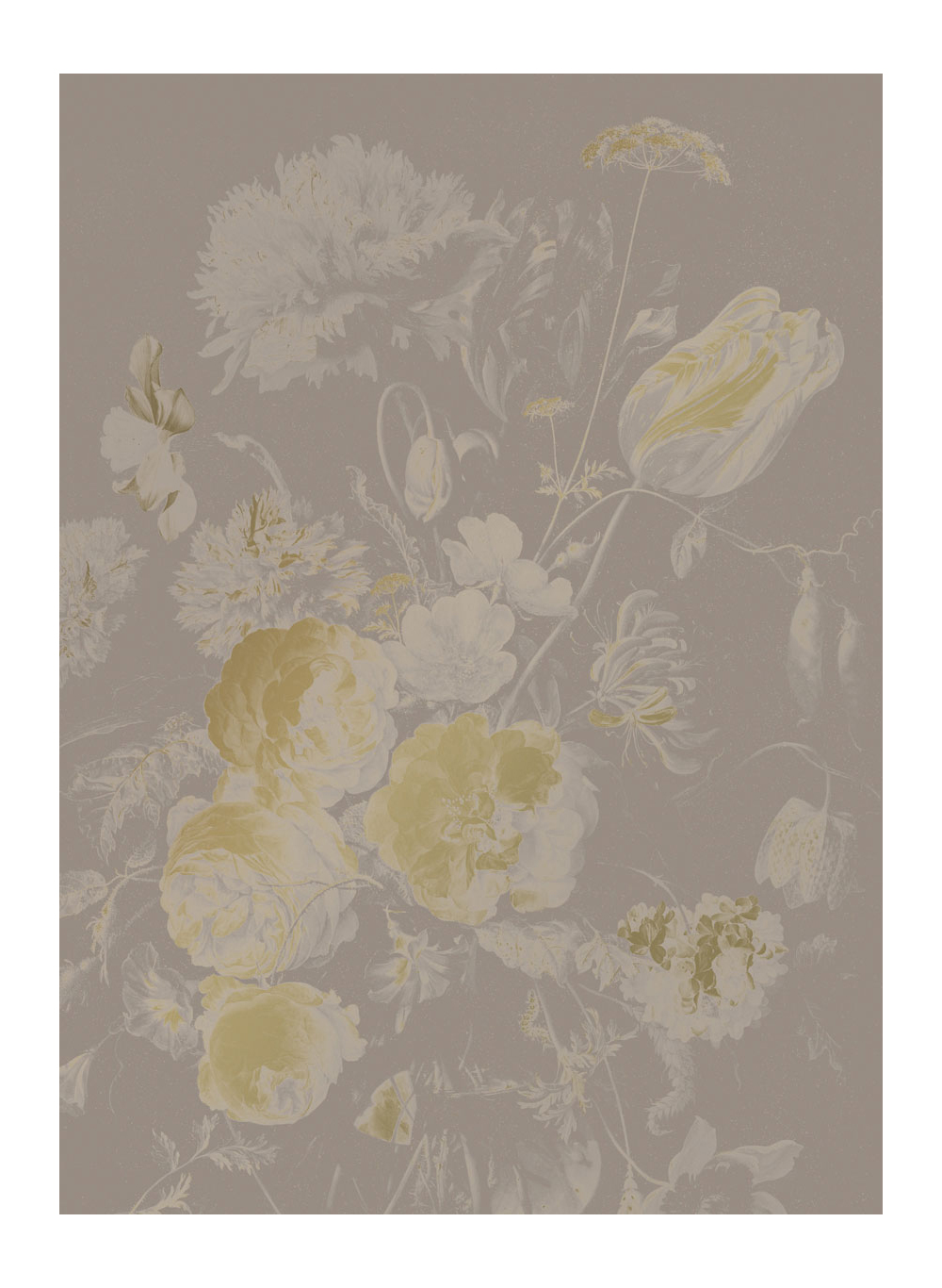 Wandbild Golden Age Flowers Gold 12 - M