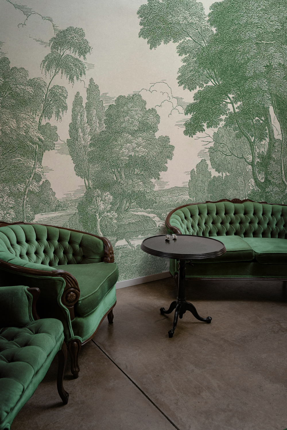 Wandbild Engraving - green