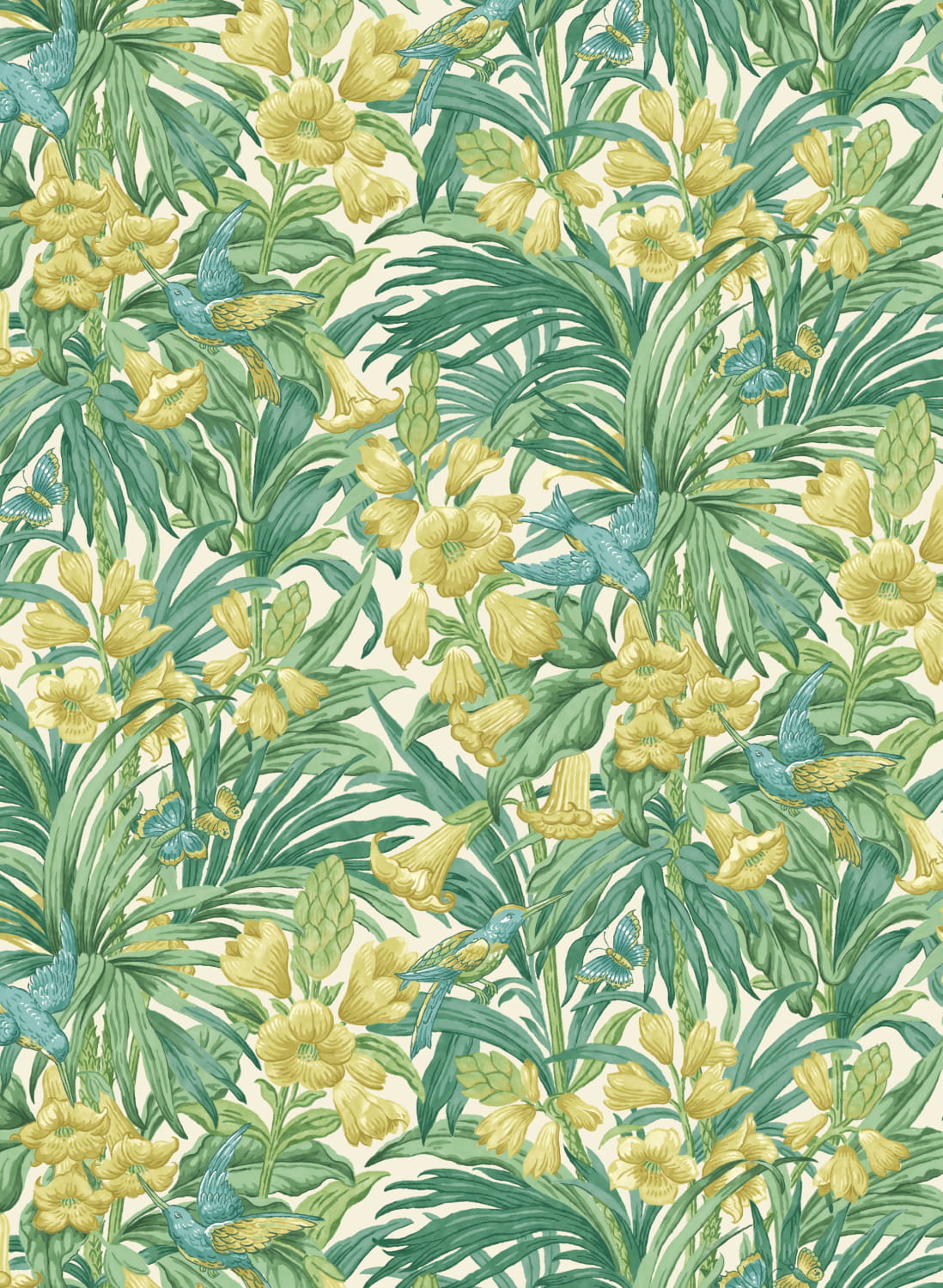 Tapete Trumpet Flowers - Emerald