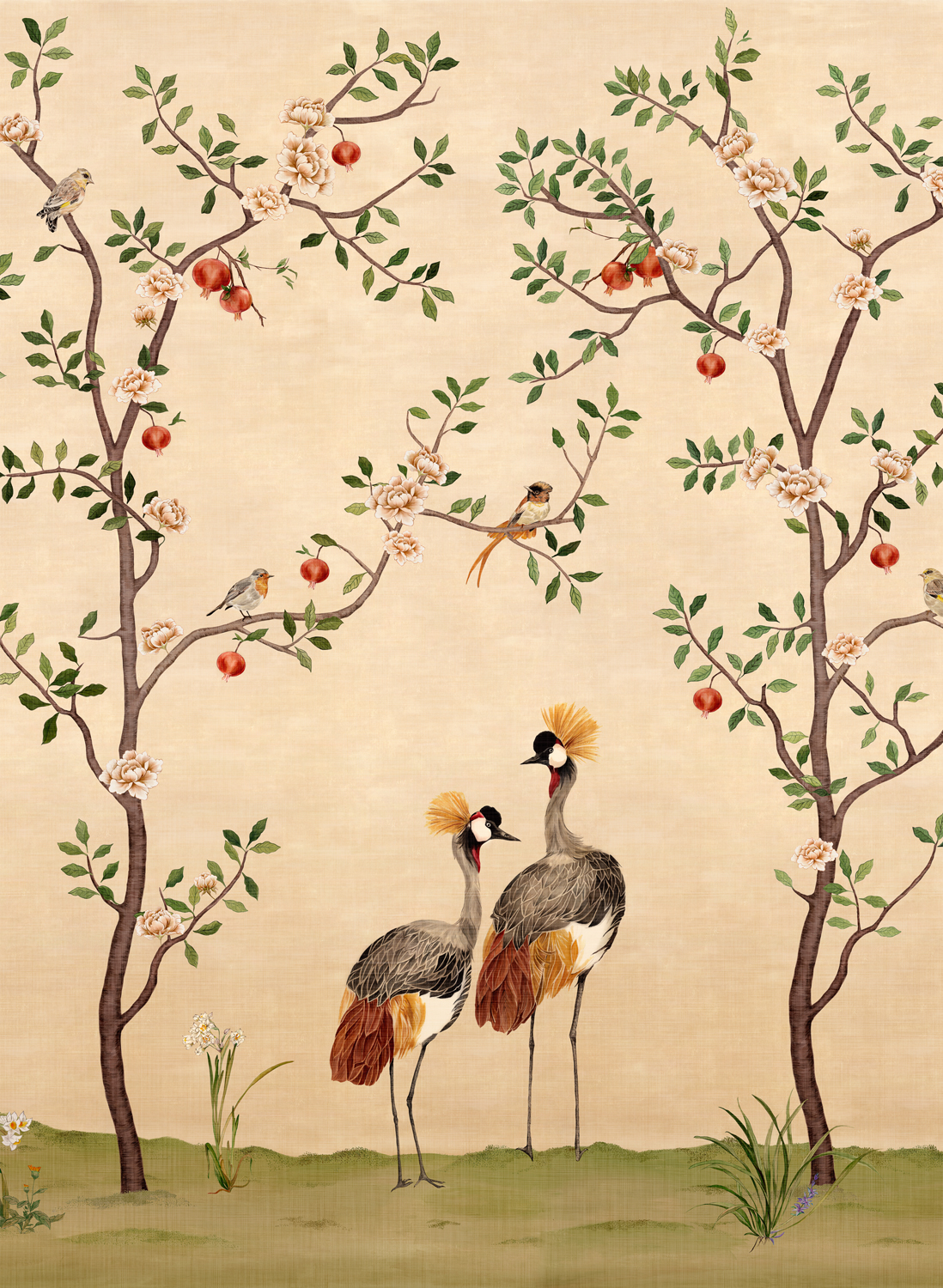 Wandbild Crowned Crane - Nacre