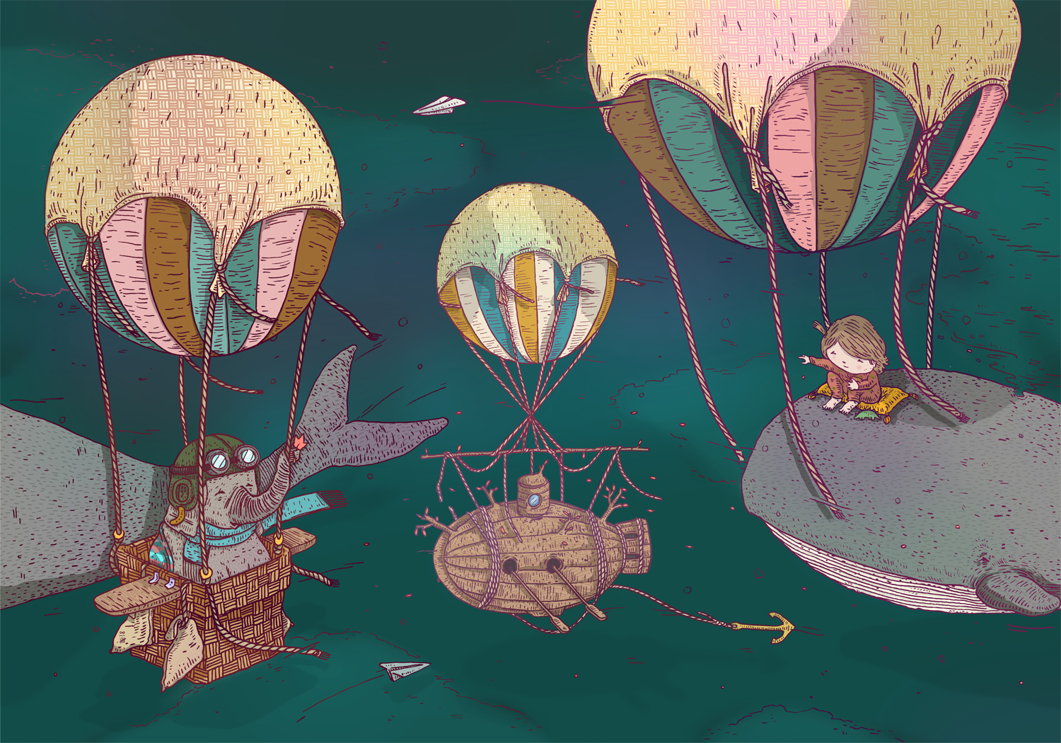 Wandbild Ballon Rides - Dusk
