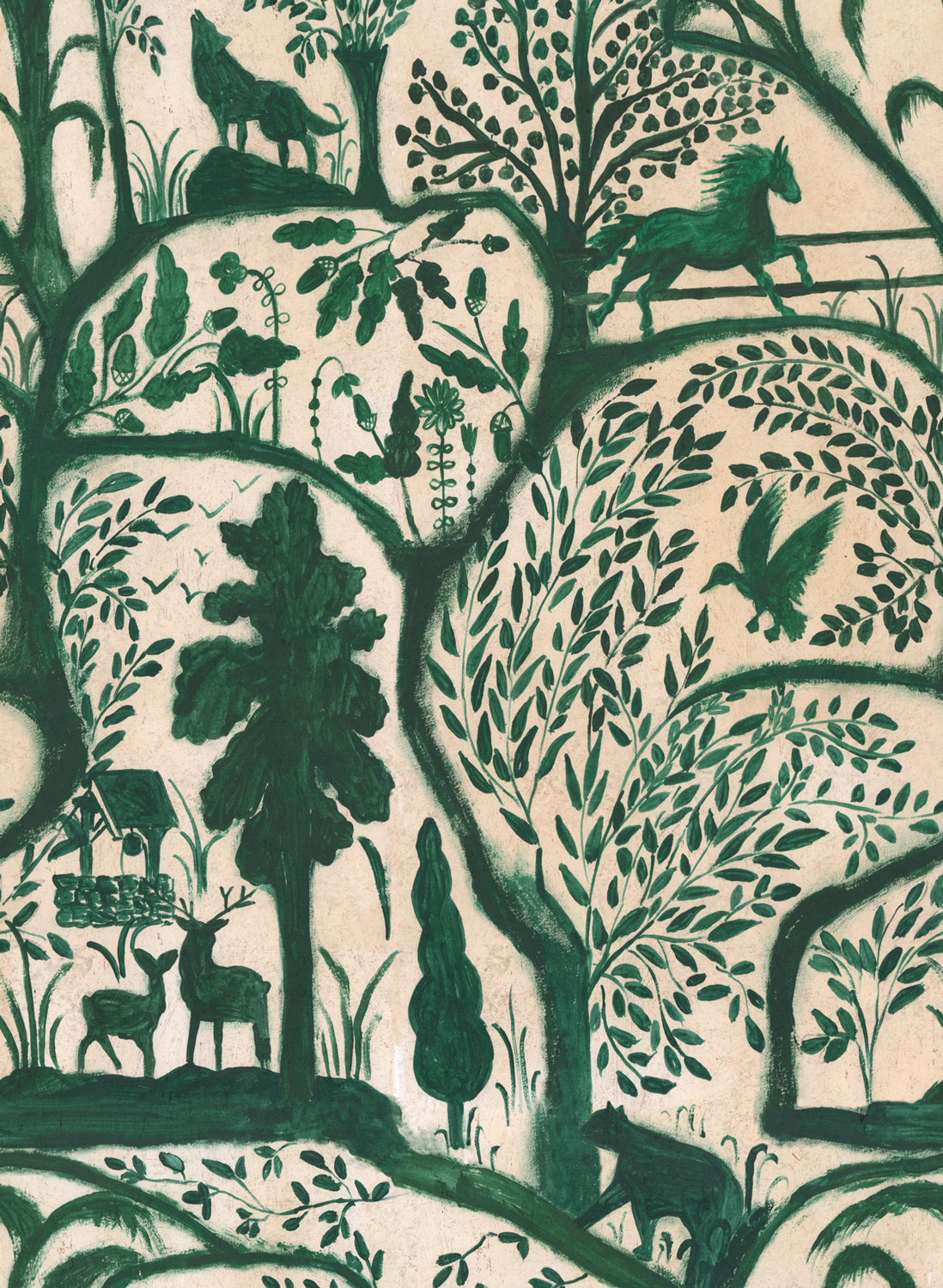 Tapete The Enchanted Woodland - Green/ Taupe