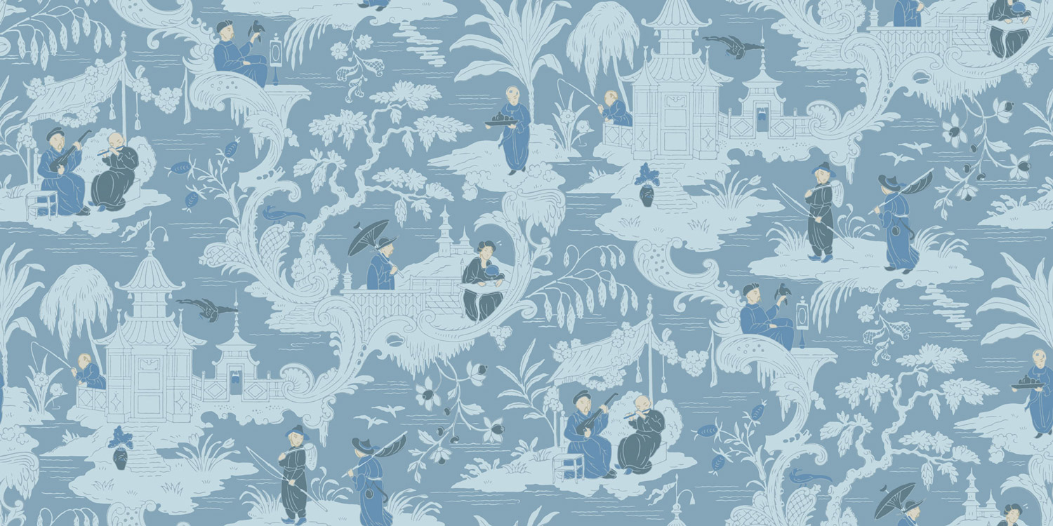Tapete Chinese Toile - Blue