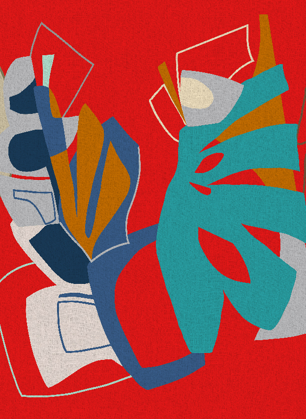 Wandbild Nizza - Red Blue Panel 4
