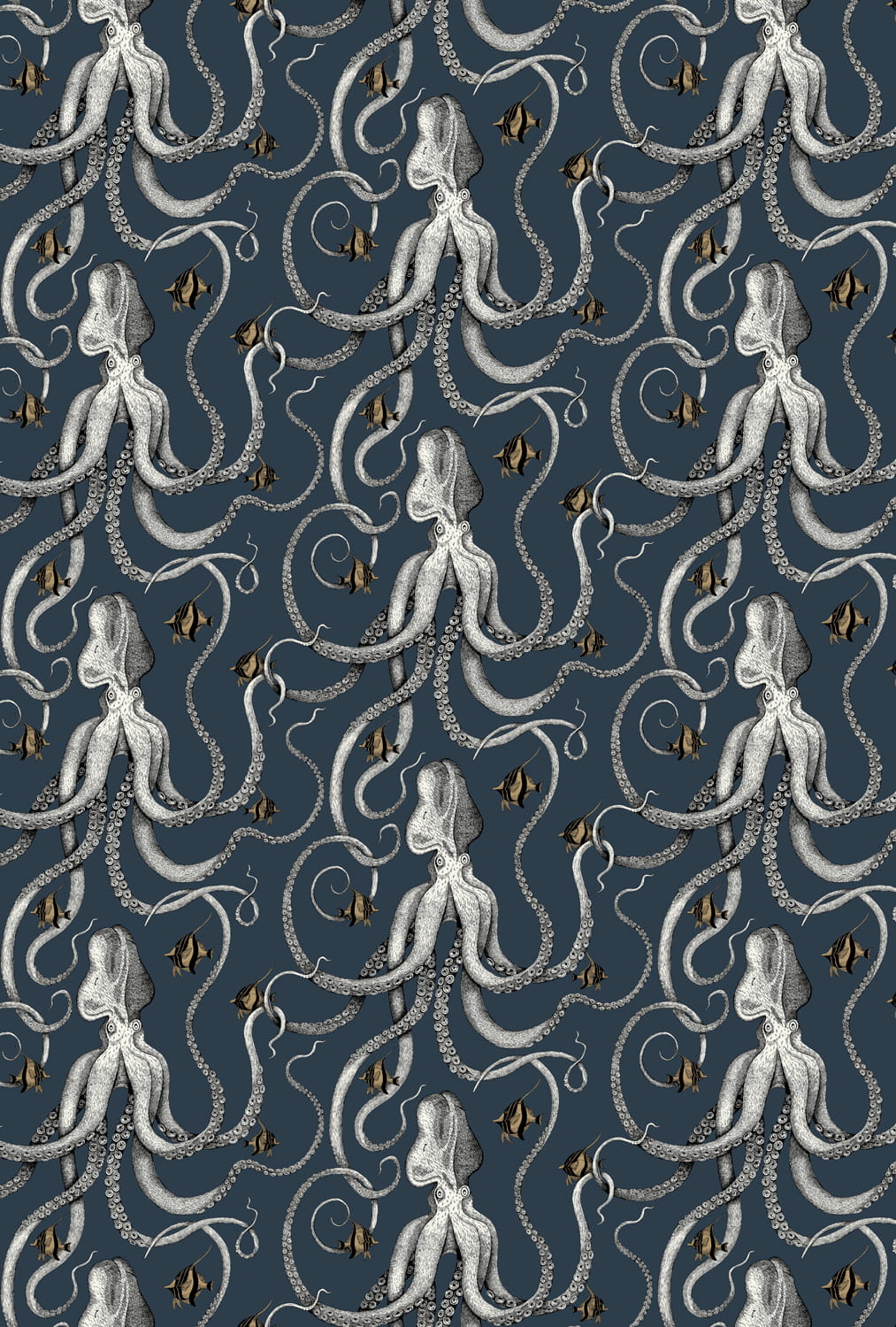 Tapete Octopoda - Deep Sea Blue