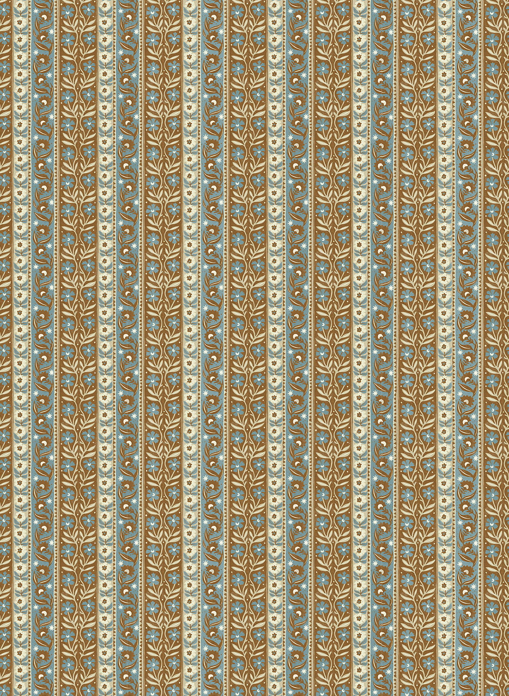 Papier peint Arber Stripe - Brown and Blue