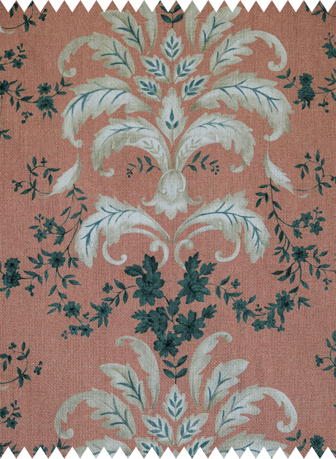 Stoff French Damask - Coral