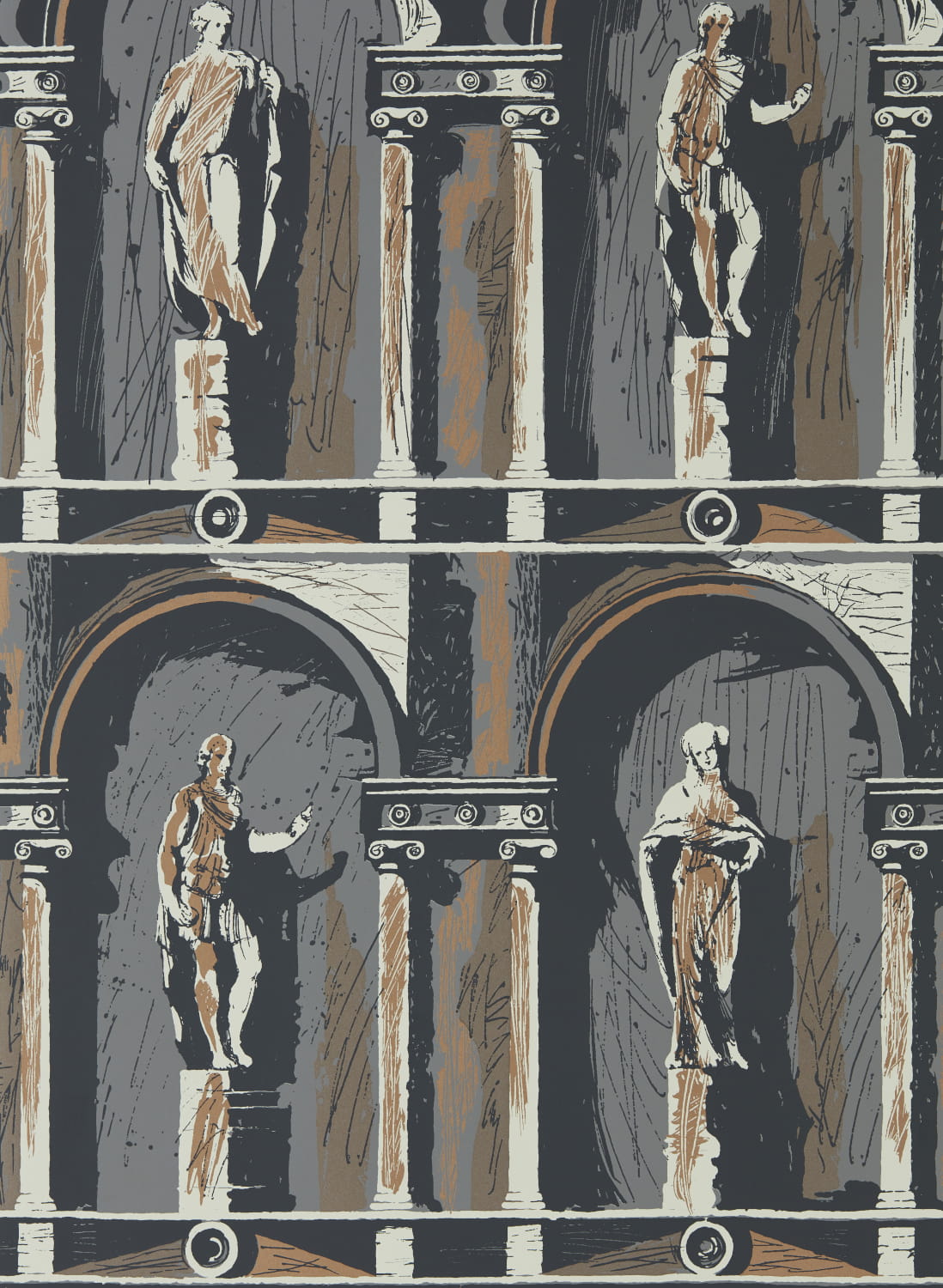 Tapete Montacute - City Grey/ Bone Black