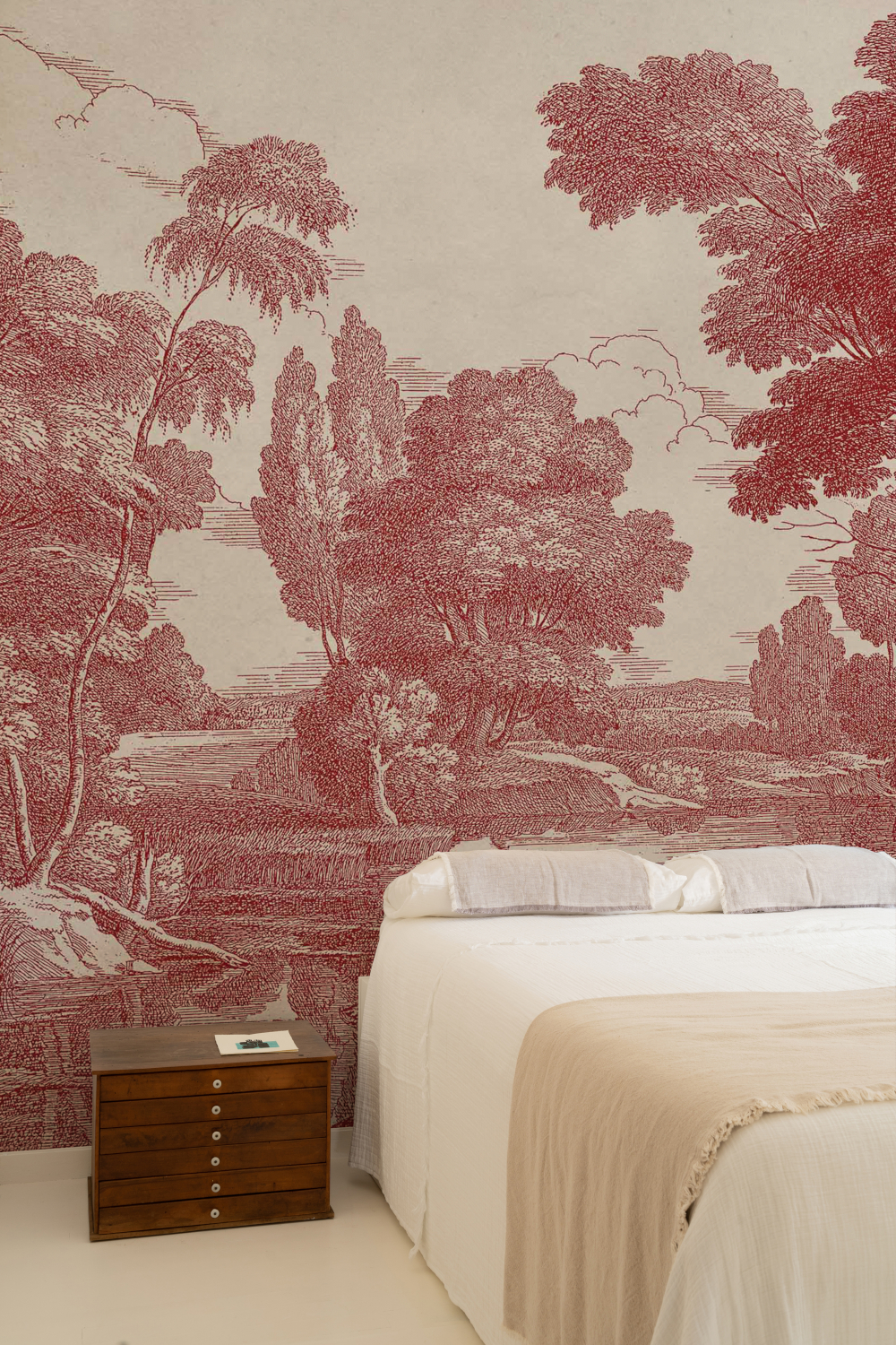 Wandbild Engraving - Red