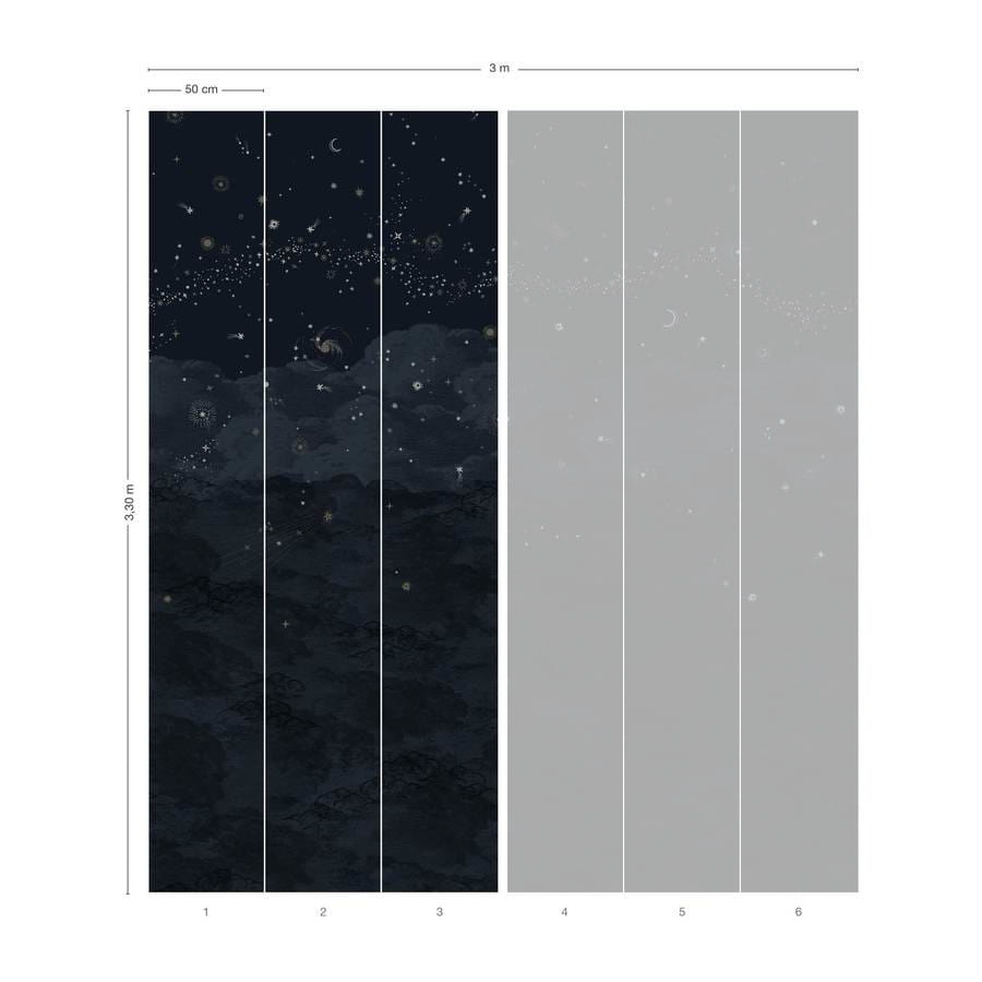 Wandbild Cosmos Nuit - Nuit - Bahnen 1/2/3