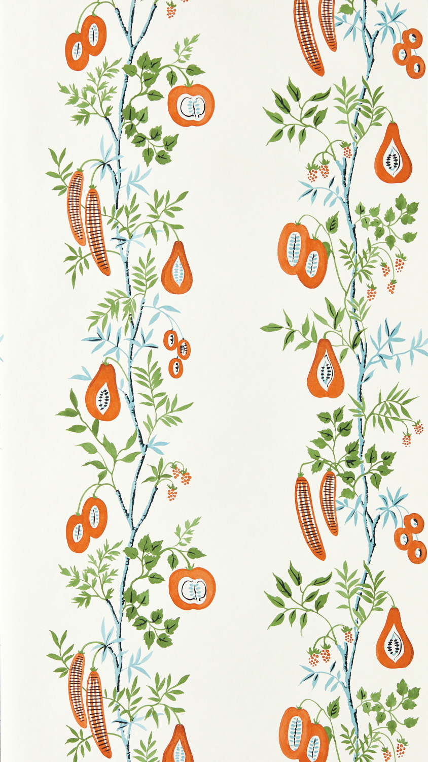 Tapete On The Vine - Tangerine/ Kelly Green