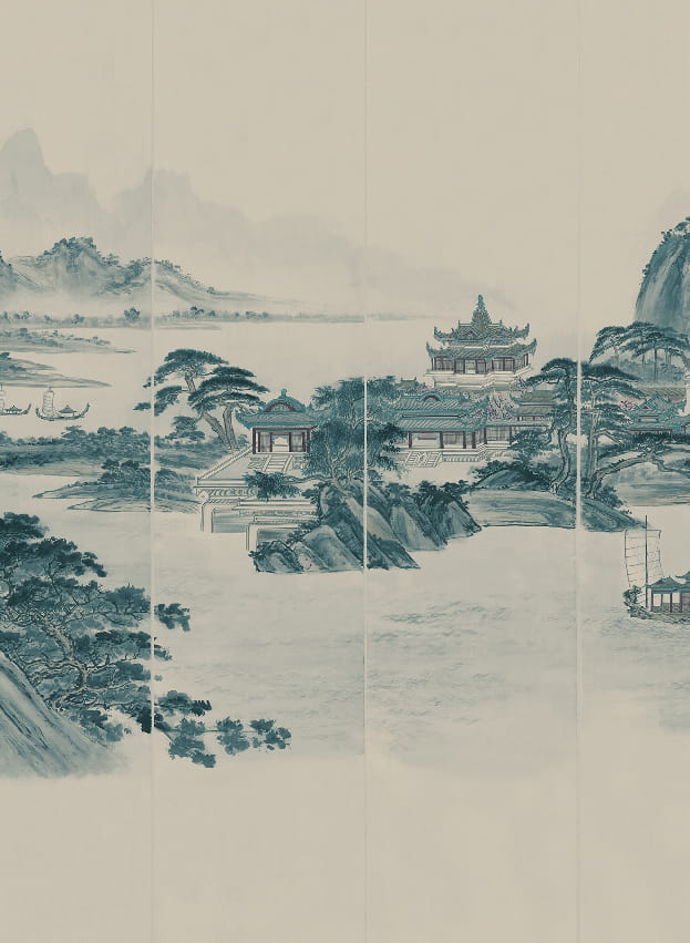 Wandbild Kaisui - Blue Panel 3