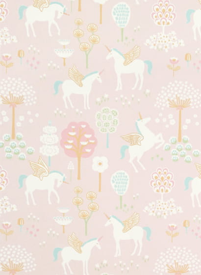 Tapete True Unicorns - Soft Pink/ Turquoise/ Orange/ Green/ Cream White