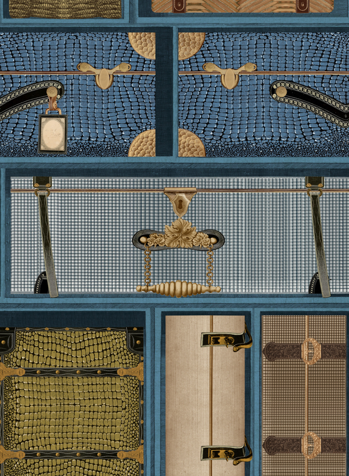 Tapete The Luggage Car - Blue/ Brown/ Taupe