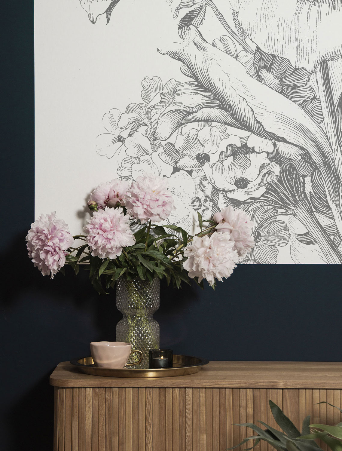 Wandbild Engraved Flowers 2 - XS