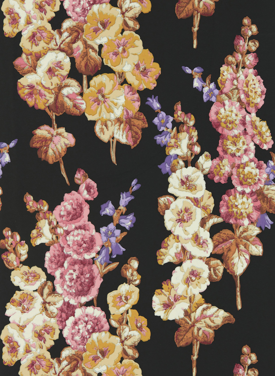 Tapete Hollyhocks - Copper/ Rhodera